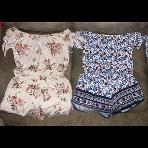 2 adorable comfy rompers
